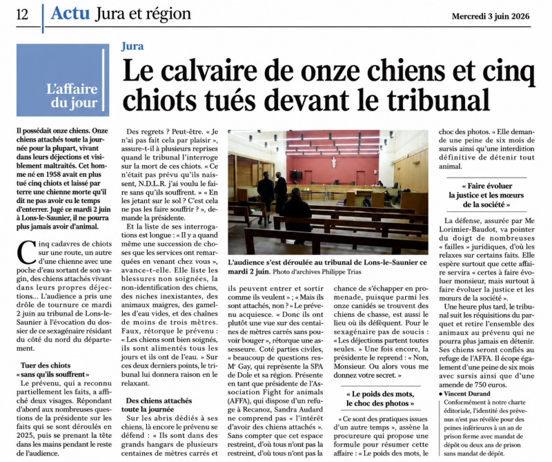 Jugement rendu pour maltraitance